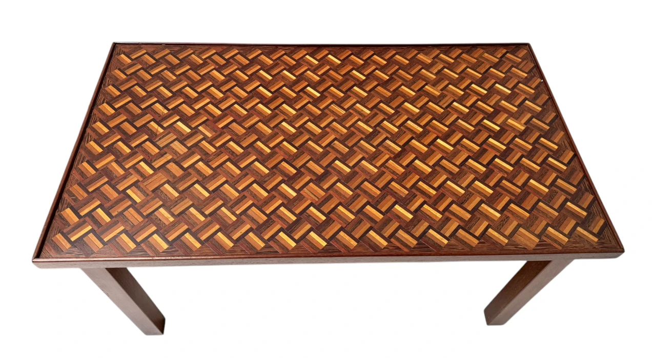 Pair of Mid-Century Modern Side Tables with Mosaic Inlaid Tops, 1960s